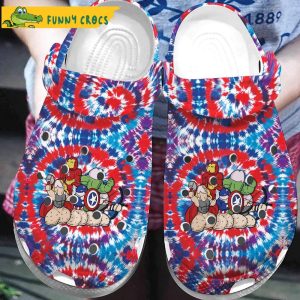 Funny Heroes Clit Avengers Tie Dye Marvel Crocs