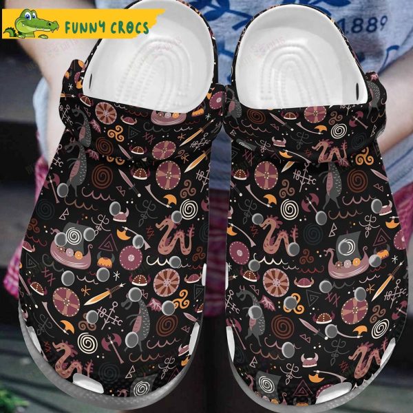 Funny Pattern Viking Crocs