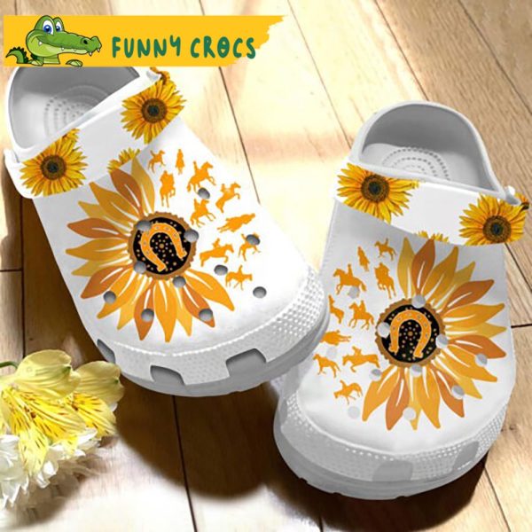 Horse Rider Sunflower Gifts Crocs Slippers