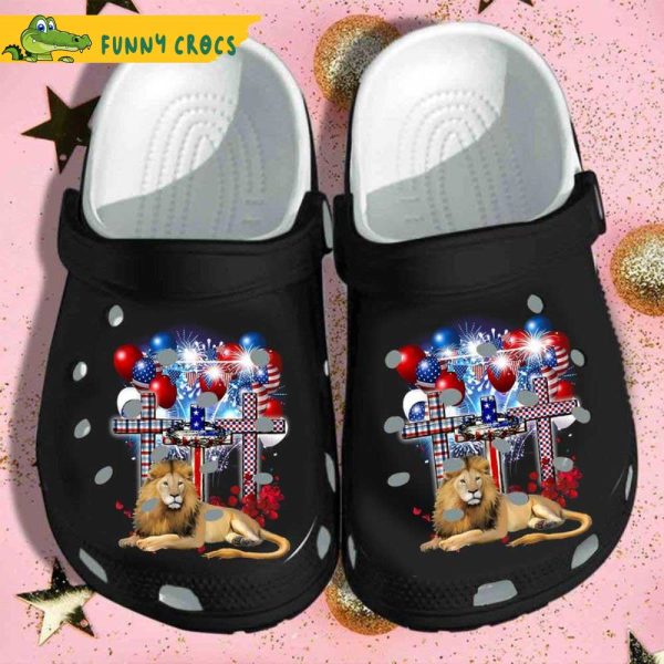 July Of Fourth Lion Jesus Cross Crocs