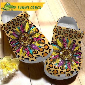 Leopard Sunflower Gifts Crocs 2