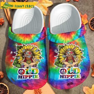 Old Men Hippie Sunflower Weed Crocs