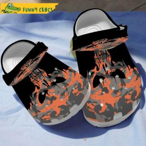 Orange Camouflage Skull Bone Crocs