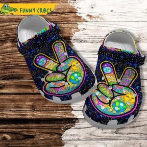 Peace Weed Funny Earth Sun Moon Cannabis Crocs