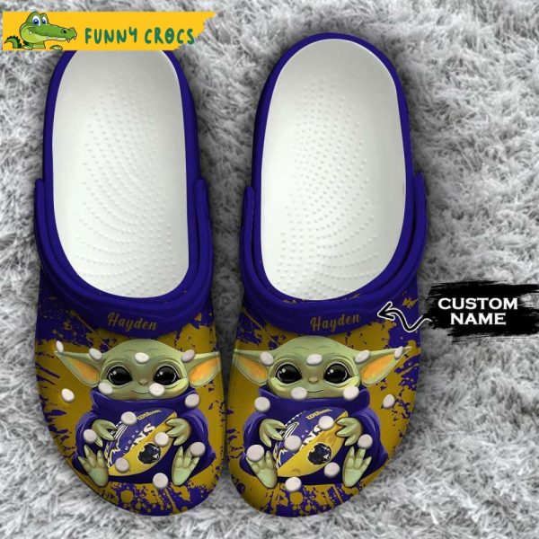 Personalized Baltimore Ravens Nfl Baby Yoda Crocs