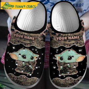 Personalized Cute Baby Yoda Crocs Slippers