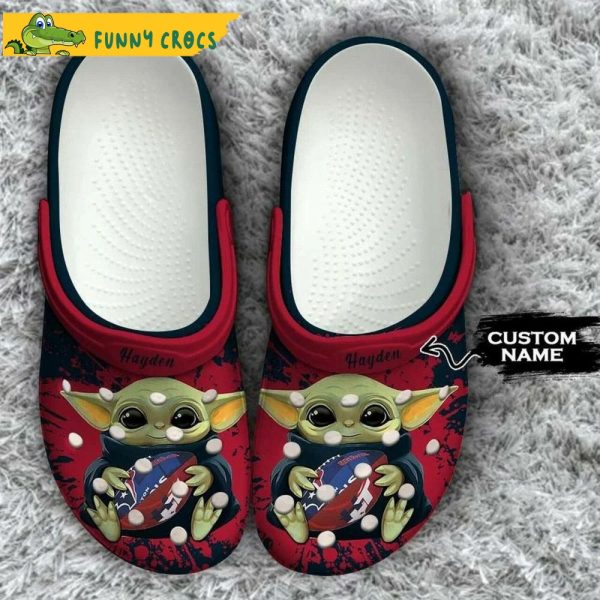 Personalized Houston Texans Nfl Baby Yoda Crocs