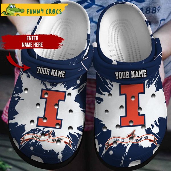 Personalized Illinois Fighting Ncaa Football Crocs