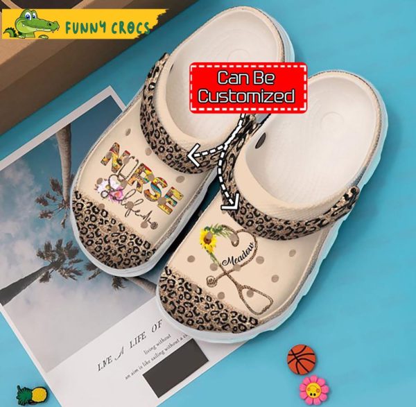 Personalized Life Leopard Nurse Crocs Clog Shoes