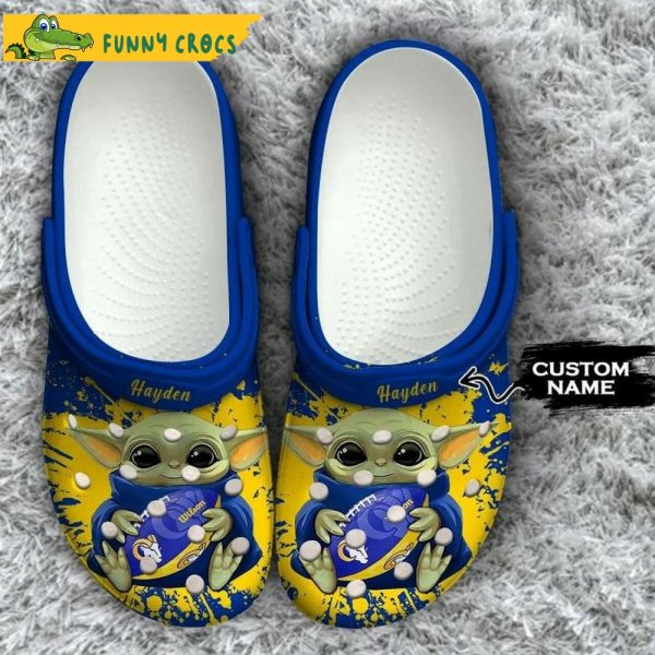 Personalized Los Angeles Rams Nfl Baby Yoda Crocs