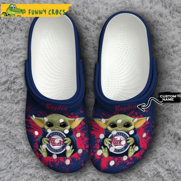 Personalized Minnesota Twins Baby Yoda Crocs