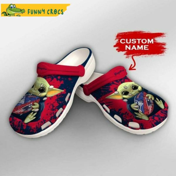 Personalized New England Patriots Nfl Baby Yoda Crocs