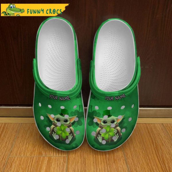 Personalized Shamrock Irish Baby Yoda Crocs