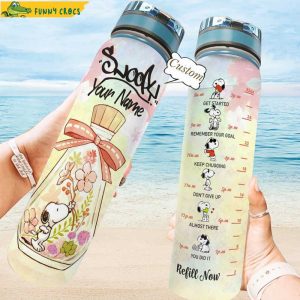 Snoopy Flower Water Tracker Bottle