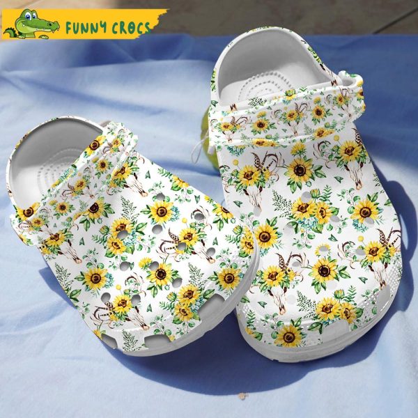 Sunflower And Skull Gifts Crocs Slippers