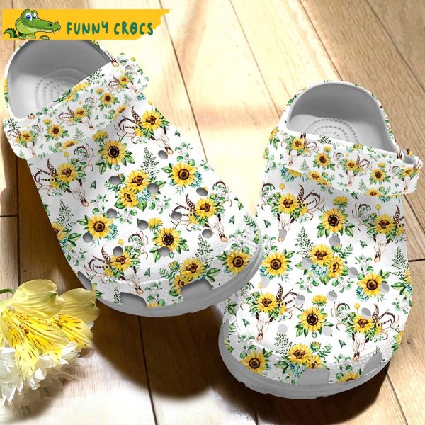 Sunflower And Skull Gifts Crocs Slippers