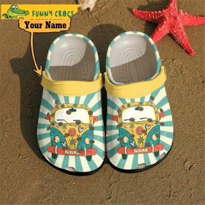 Vintage Personalized Van Hippie Crocs Clog Shoes