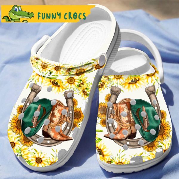 Western Boot Sunflower Gifts Crocs