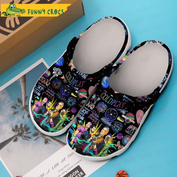 Band ColdPlay Music Black Crocs Clog Shoes