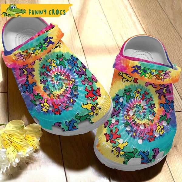 Bear Colorful Tie Dye Crocs Crocband