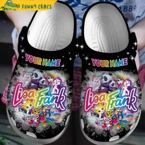 Black Lisa Frank Crocs Crocband Clogs Shoes