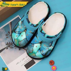 Blue Butterfly Funny Crocs Slippers