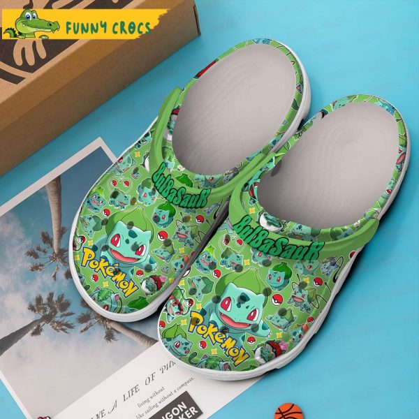 Bulbasaur Pattern Green Pokemon Crocs Clog Shoes