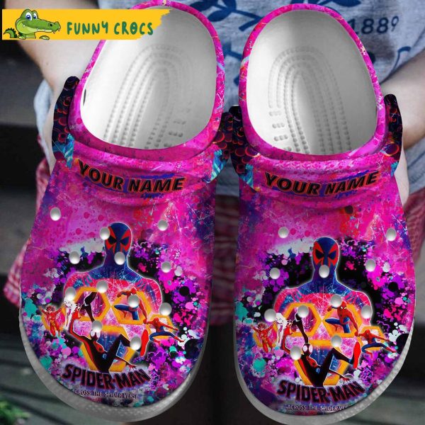 Custom Pink Tie Dye Spider Man Crocs