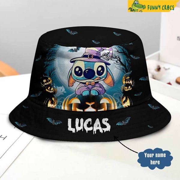 Custom Pumpkin Bat Stitch Bucket Hat