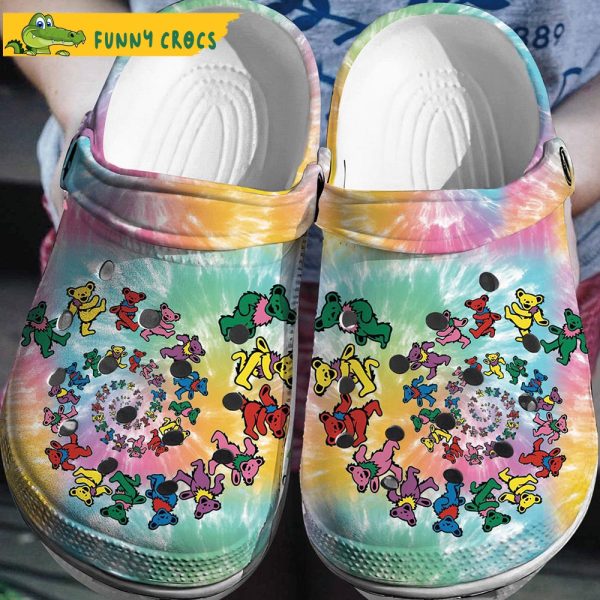 Dancing Bears Tie Dye Crocs Clog Shoes