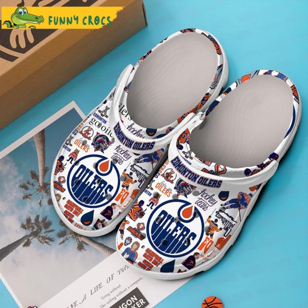 Edmonton Oilers NHL White Crocs Clog Shoes