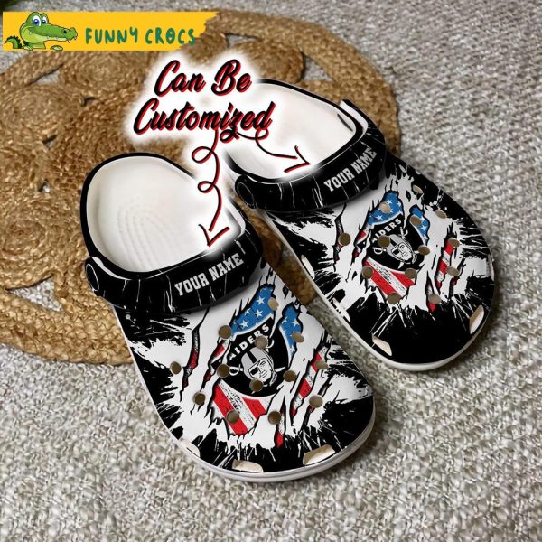 Football Personalized Las Vegas Raiders American Flag Crocs