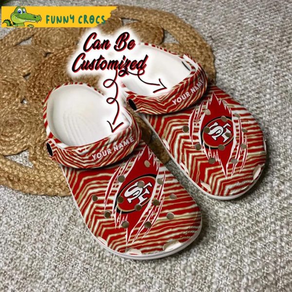 Football Personalized Ripped Zebra Print Paint SF 49Ers Crocs Clog Shoes