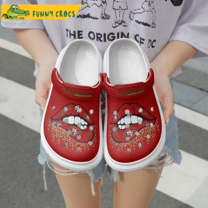 Football SF 49Ers Lips Crocs Clog Shoes