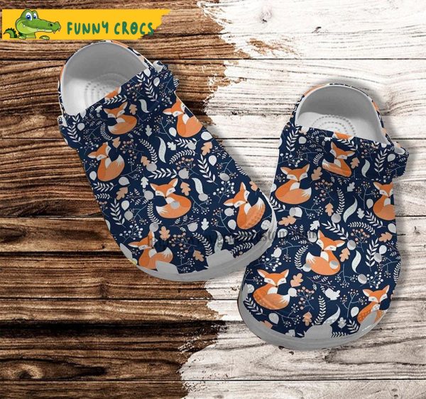 Fox Art Crocs Clog Shoes