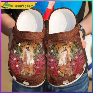 Fox Floral Crocs Slippers