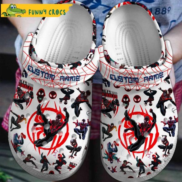 Funny White Custom Name Spider Man Crocs