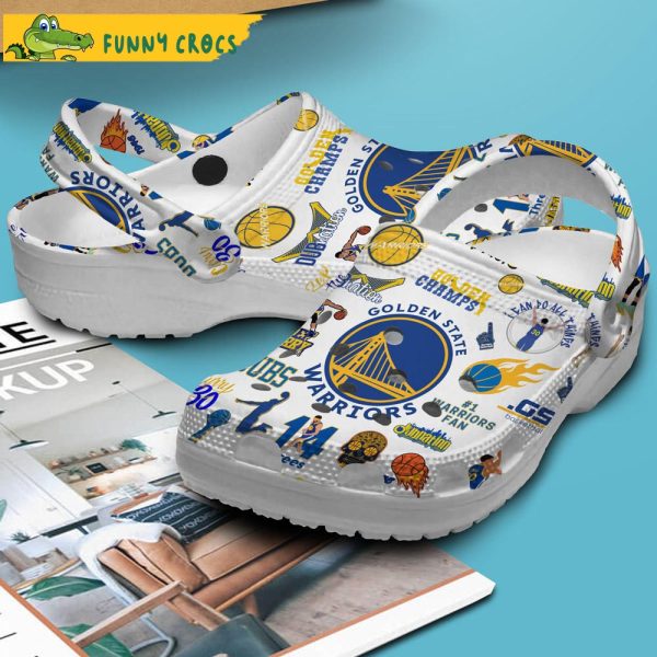 Golden State Warriors NBA White Crocs Clog Shoes