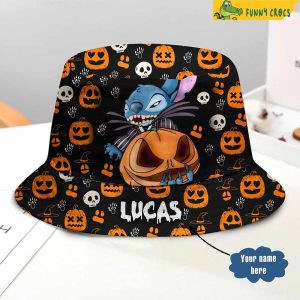 Custom Monster Pumpkin Stitch Bucket Hat