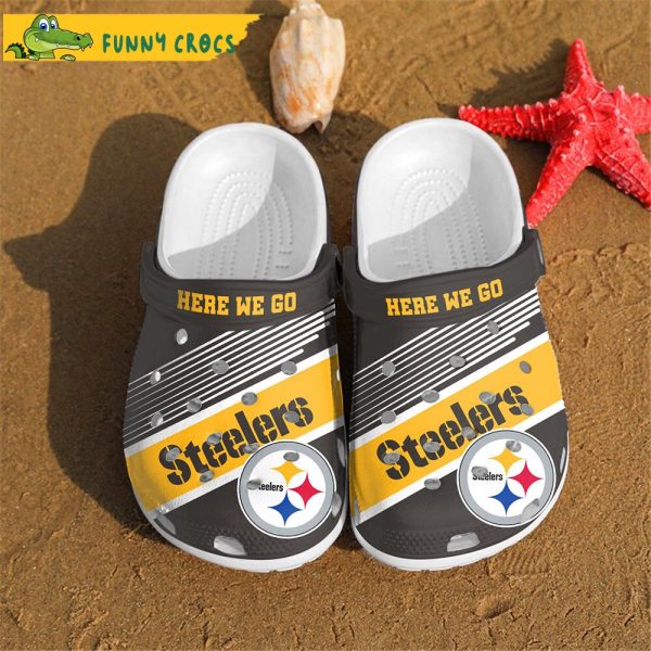 Here We Go Pittsburgh Steeler Crocs Shoes