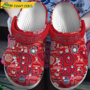 Logo Boston Red Sox MLB Red Crocs Clog Shoes 1