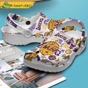 Los Angeles Lakers NBA White Crocs Slippers