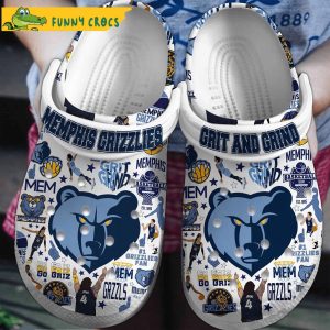 Memphis Grizzlies NBA White Crocs Clog Shoes 1