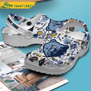 Memphis Grizzlies NBA White Crocs Clog Shoes 2