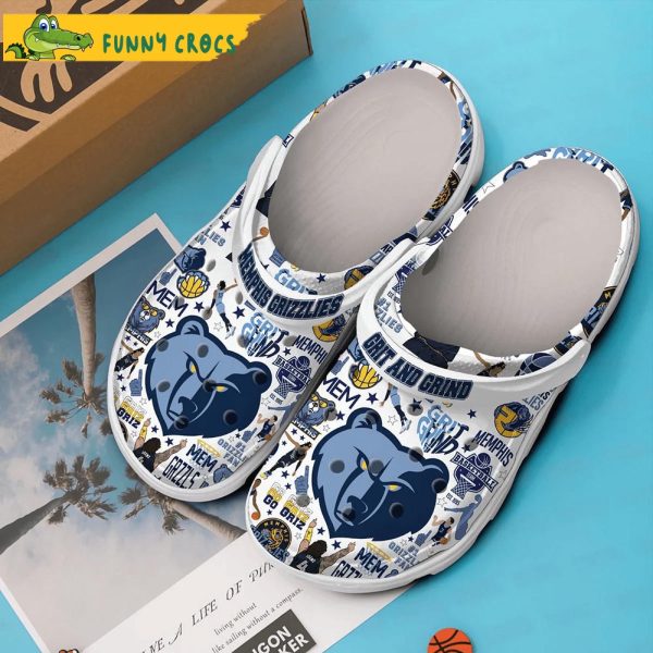 Memphis Grizzlies NBA White Crocs Clog Shoes