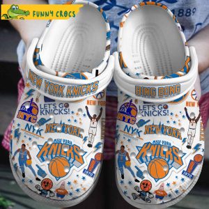 New York Knicks NBA White Crocs Clog Shoes