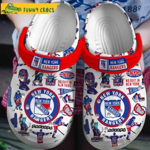 New York Rangers NHL White Crocs Clog Shoes 1