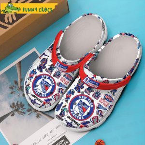 New York Rangers NHL White Crocs Clog Shoes