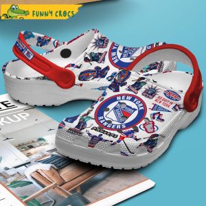 New York Rangers NHL White Crocs Clog Shoes 3