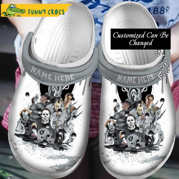 Personalized Football Horror Movie Characters Raiders Crocs